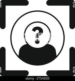 Einfacher Vektor des Symbols für anonyme Benutzerperson. Avatar Gesicht Kopf. Agent raten Sie, wer Stock Vektor