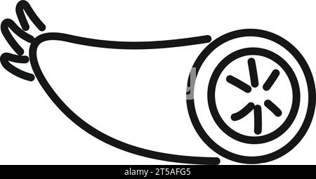 Wasabi Wurzelpflanze Symbol Umrissvektor. Grüne Lebensmittel gesund. Würzige Kräuterstiele essen Stock Vektor