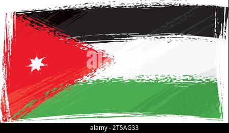 Jordan Nationalflagge im Grunge-Stil Stock Vektor