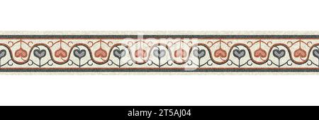 Mosaikfliesen mit horizontaler Begrenzung, Vektormuster Stock Vektor