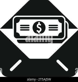 Geld in neuen Umschlägen Symbol einfacher Vektor. Stapelgutschrift. geldautomat-Service ändern Stock Vektor