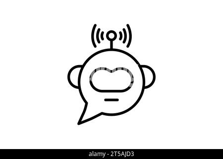 Chatbot-Symbol. Symbol für Gerät, künstliche Intelligenz. Liniensymbolstil. Einfache Vektorkonstruktion bearbeitbar Stock Vektor
