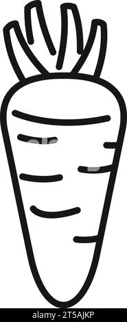 Frischer Wurzel Wasabi Symbol Konturvektor. Würzen Sie würzige Gerichte. Fügen Sie das Wurzelblatt ein Stock Vektor