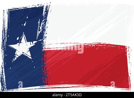 Flagge des Bundesstaates Texas im Grunge-Stil Stock Vektor