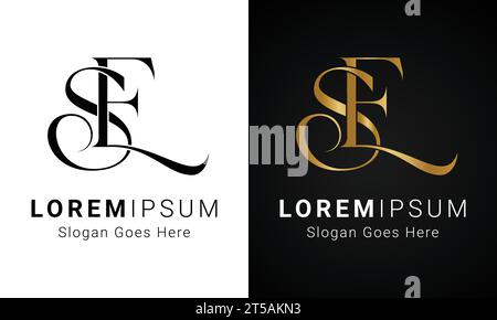 Luxuriöses Initial es- oder SE-Logo mit Monogramm Stock Vektor