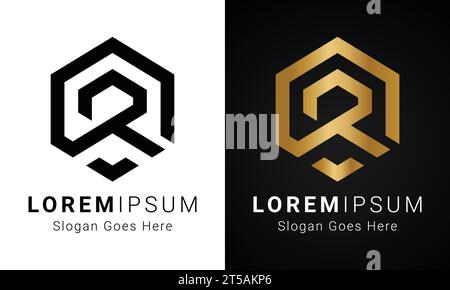 Luxuriöses Initial RD- oder DR-Monogramm-Logo-Design Stock Vektor