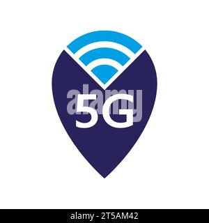 5G Internet Netzwerk vektor Logo. Isolierte Symbol für 5G Mobile Net oder Wireless High Speed Anschluss und Datenübertragung Technologie und Smartphone UI Stock Vektor