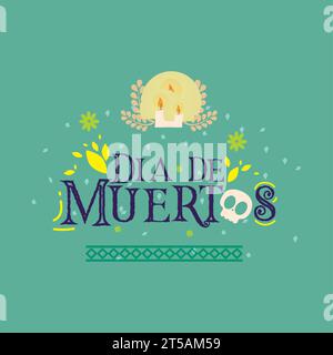 Dia de los muertos Poster mit Kerzen Vektor Stock Vektor
