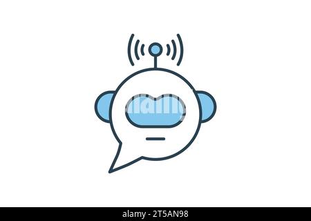 Chatbot-Symbol. Symbol für Gerät, künstliche Intelligenz. Symbolstil für flache Linien. Einfache Vektorkonstruktion bearbeitbar Stock Vektor