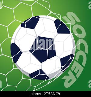 Fußball im Netz Fußball-Poster Vektor Stock Vektor