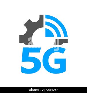 5G Internet Netzwerk vektor Logo. Isolierte Symbol für 5G Mobile Net oder Wireless High Speed Anschluss und Datenübertragung Technologie und Smartphone UI Stock Vektor