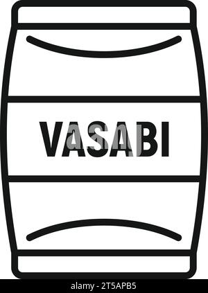 Wasabi-Paketsymbol Konturvektor. Kräutermehl. Gemüseplatte Stock Vektor