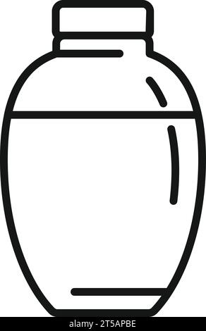 Wasabi Flüssigtopf Symbol Umrissvektor. Asiatische Sushi-Pflanze. Japanische Wurzelpaste Stock Vektor