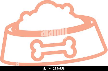 Isolierte Umrisse einer Tierschüssel Futter Symbol Vektor Stock Vektor