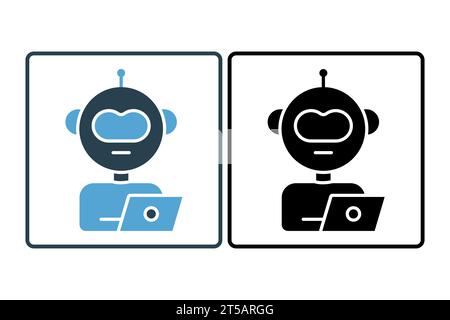 Symbol für AI-Assistenten. Symbol für Gerät, künstliche Intelligenz. Symbolstil durchgehend. Einfache Vektorkonstruktion bearbeitbar Stock Vektor