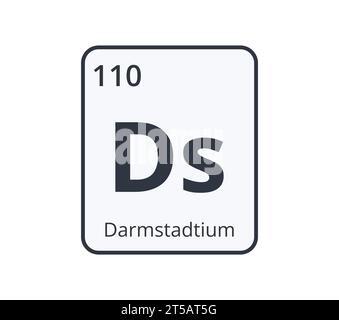 Darmstadtium Chemisches Symbol. Stock Vektor