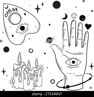 Nahtloser Hintergrund mit Esoterismus-Symbolen Vektor Stock Vektor