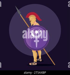 Isolierter römischer Soldat griechische Kultur Vektor Stock Vektor