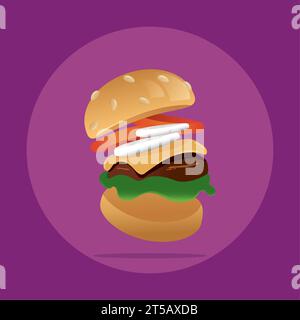 Isolierter Cheeseburger Icon Fast Food Menü Vektor Stock Vektor