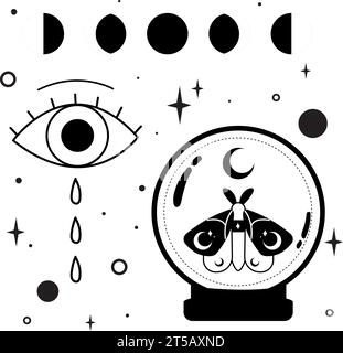 Nahtloser Hintergrund mit Esoterismus-Symbolen Vektor Stock Vektor