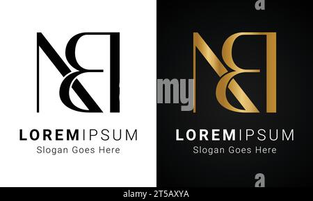 Luxuriöses Initial NB oder BN Monogramm-Logo-Design Stock Vektor