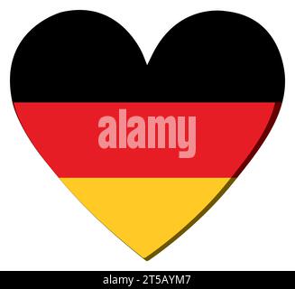 Isolierte Herzform mit der Flagge von Deutschland Vector Stock Vektor