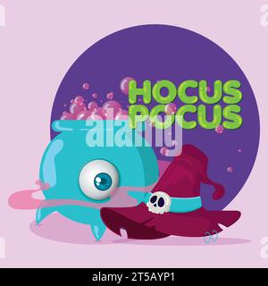 Hexenhut und Topf Halloween Season Vektor Stock Vektor