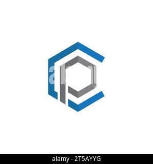 CP Letter Logo Design Vektorvorlage Stock Vektor