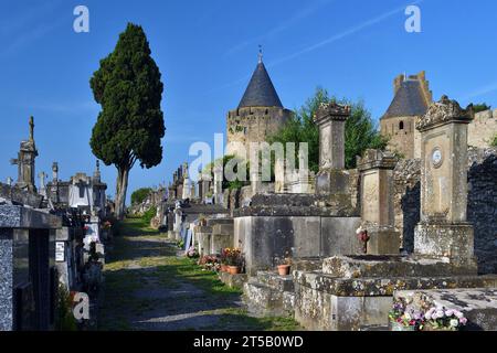 Friedhof;cité de carcassonne;narbonne-Tor; Stockfoto