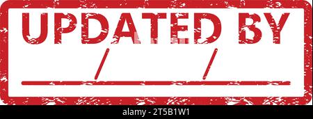 Gummistempel aktualisiert von mit Ort für Datum. Vektor der aktualisierten Textur, strukturiert verbessern Programm, Insignia Upgrade Tinte Illustration Stock Vektor