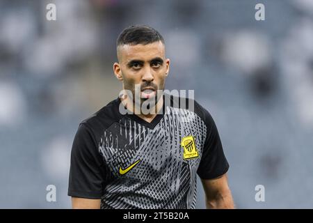 Abderrazak Hamdallah vom Al Ittihad FC am 12. Spieltag der SAFF Roshn Saudi Pro League 2023-24 zwischen Al Shabab FC und Al Ittihad FC im King Fahd International Stadium am 3. November 2023 in Riad, Saudi Arabien. Foto von Victor Fraile / Power Sport Images Credit: Power Sport Images Ltd/Alamy Live News Stockfoto