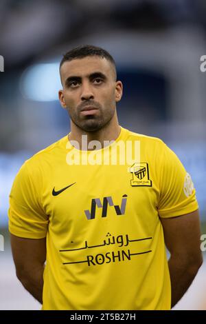 Abderrazak Hamdallah vom Al Ittihad FC am 12. Spieltag der SAFF Roshn Saudi Pro League 2023-24 zwischen Al Shabab FC und Al Ittihad FC im King Fahd International Stadium am 3. November 2023 in Riad, Saudi Arabien. Foto von Victor Fraile / Power Sport Images Credit: Power Sport Images Ltd/Alamy Live News Stockfoto