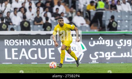 Abderrazak Hamdallah vom Al Ittihad FC am 12. Spieltag der SAFF Roshn Saudi Pro League 2023-24 zwischen Al Shabab FC und Al Ittihad FC im King Fahd International Stadium am 3. November 2023 in Riad, Saudi Arabien. Foto von Victor Fraile / Power Sport Images Credit: Power Sport Images Ltd/Alamy Live News Stockfoto