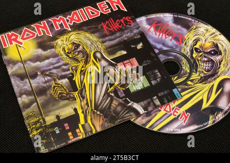 Iron Maiden - Killers (1981) Studioalbum, CD und Cover. Lahti, Finnland. Oktober 2023. Stockfoto