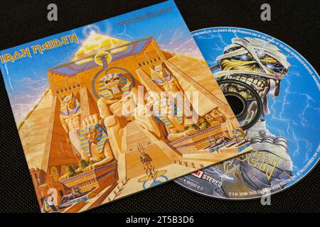 Iron Maiden - PowerSlave (1984) Studioalbum, CD und Cover. Lahti, Finnland. Oktober 2023. Stockfoto