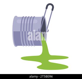 Dose mit grüner Farbe. Illustration des flachen Vektors. Stock Vektor
