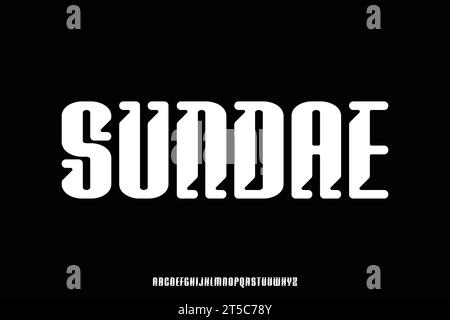 Abstrakte abgerundete dekorative Alphabet-Anzeige Schriftvektor. Kreativ-freundliche experimentelle Typographie Stock Vektor