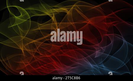 Dunkler abstrakter Hintergrund mit leuchtenden abstrakten Wellen, abstrakter Hintergrund. Stockfoto