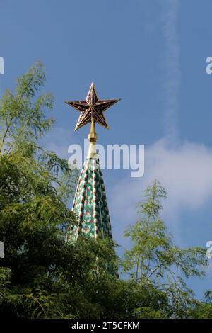 Moskau, Russland - august 30 2023: rubinstern auf dem Kreml-Turm, Stockfoto