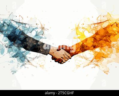 Zeichnung des Partnerschaftskonzepts Draufsicht Illustration getrennte, überzogene Linien. Stock Vektor