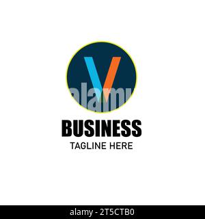 Farbenfrohe V-Logodesign mit kreativem Konzept Stock Vektor