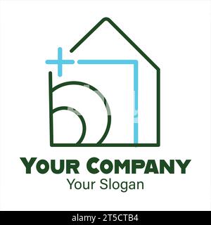 Minimales Real Estate Logo-Design Stock Vektor
