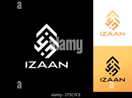 Izaan (اذعان) arabisches Logo. Es ist minimalistisch, modern, elegant und schlicht gestaltet. Geeignet für digitale Unternehmen, Partnerunternehmen, Unternehmen usw. Stock Vektor