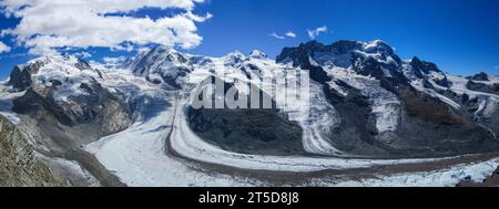 Gornergrat, uno de los miradores más espectaculares de Zermatt, situado a 3,089 m, Suiza Stockfoto