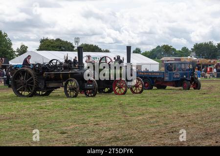 Low Ham.Somerset.Vereinigtes Königreich.23. Juli 2023.restaurierte Traktionsmotoren sind auf der Somerset Steam and Country Show zu sehen Stockfoto