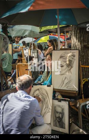 Paris, Butte Montmartre, capitale de la France, ville lumière, peintre, Artistes Stockfoto