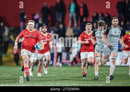 4. November 2023, Musgrave Park, Cork, Irland - United Rugby Championship: Munster vs Dragons Stockfoto