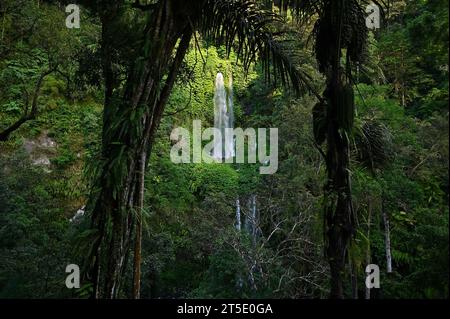 Sendang Gile Wasserfall in Senaru, Nord-Lombok, Indonesien Stockfoto