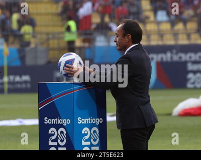 Vina del Mar, Chile. 4. November 2023, Wine of the Sea, Chile, USA: Vina del Mar (CHL), 11/2023 - FOOTBALL/MEN/BRAZIL/CHILE/FINAL/PAN AMERICAN GAMES - Spiel der brasilianischen Mannschaft gegen Chile im Finale der Pan American Games am Samstag, 4. November 2023, im Sausalito-Stadion in Vina del Mar. (Kreditbild: © Leco Viana/TheNEWS2 via ZUMA Press Wire) NUR REDAKTIONELLE VERWENDUNG! Nicht für kommerzielle ZWECKE! Quelle: ZUMA Press, Inc./Alamy Live News Stockfoto