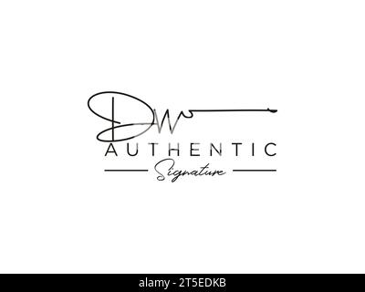 Vektor für die DW-Signature-Logo-Vorlage. Stock Vektor